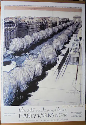 Christo - Wrapped Trees for the Champs Elysees ( zelden ), Paris 1969 , handgesigneerd kopen? Bied vanaf 450!