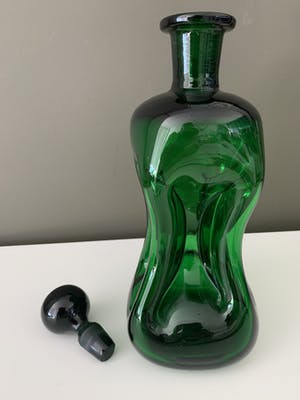 Jacob Eiler Bang - Prachtig mooie diepgroene design karaf door J.E. Bang kopen? Bied vanaf 65!