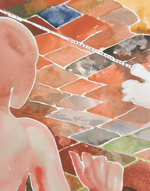 Henri de Haas - Kapitaal drieluik in aquarel, De straat - Ingelijst kopen? Bied vanaf 450!