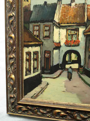 Herman Ansingh - Olieverf op paneel , Oude vrouw in straatje bij poort – Lijst, 64½ x 54½ cm kopen? Bied vanaf 1!