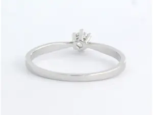 18k witgouden solitair ring met oud Europees geslepen diamant 0.11ct - rm 16.25 kopen? Bied vanaf 160!