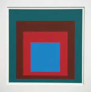 Josef Albers - Hommage aan het Plein - Beschermd Blauw - Zeefdruk - 1977 kopen? Bied vanaf 180!