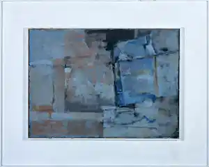 Jan Miechels - Acryl op paneel, Abstracte compositie met blauwtinten verkauft für € 60!