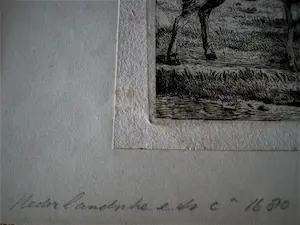 Niet of onleesbaar gesigneerd - Magnifieke 17e eeuwse (1680) Ets "Schappen en Bokken" niet ingelijst kopen? Bied vanaf 1!