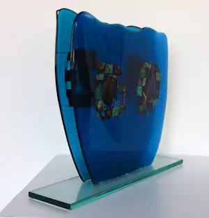 Bert Grotjohann - Glas, Kleurrijk abstract glazen object kopen? Bied vanaf 150!