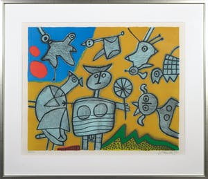 Corneille - Zeefdruk, Sarabande noire - Ingelijst kopen? Bied vanaf 1!