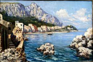 Giuseppe Esposito - Gezicht op de kust van Capri verkocht voor € 1!