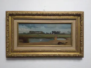 Anton L. Koster - ''Landschap van geestgrond in de bollenstreek.'' kopen? Bied vanaf 800!