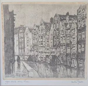 Anton Pieck - Amsterdamse gracht - eigen druk met opdracht kopen? Bied vanaf 150!