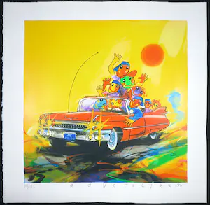 Ad Verstijnen - Zeefdruk, Cadillac kopen? Bied vanaf 1!