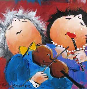 Theo Broeren - Acryl op doek, Rien verkocht voor € 1!