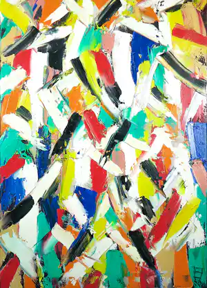 Philip Vencken - Acryl op doek, Zonder titel verkocht voor € 63!