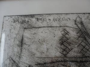 Anton Heyboer - Ets, eigen druk. Titel," Atelier Anton Heyboer". kopen? Bied vanaf 150!