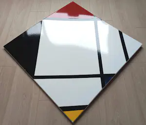 Piet Mondriaan - Lozenge Comp. with Red, Black, Blue and Yellow, emaille op metaal (unica, groot) kopen? Bied vanaf 695!