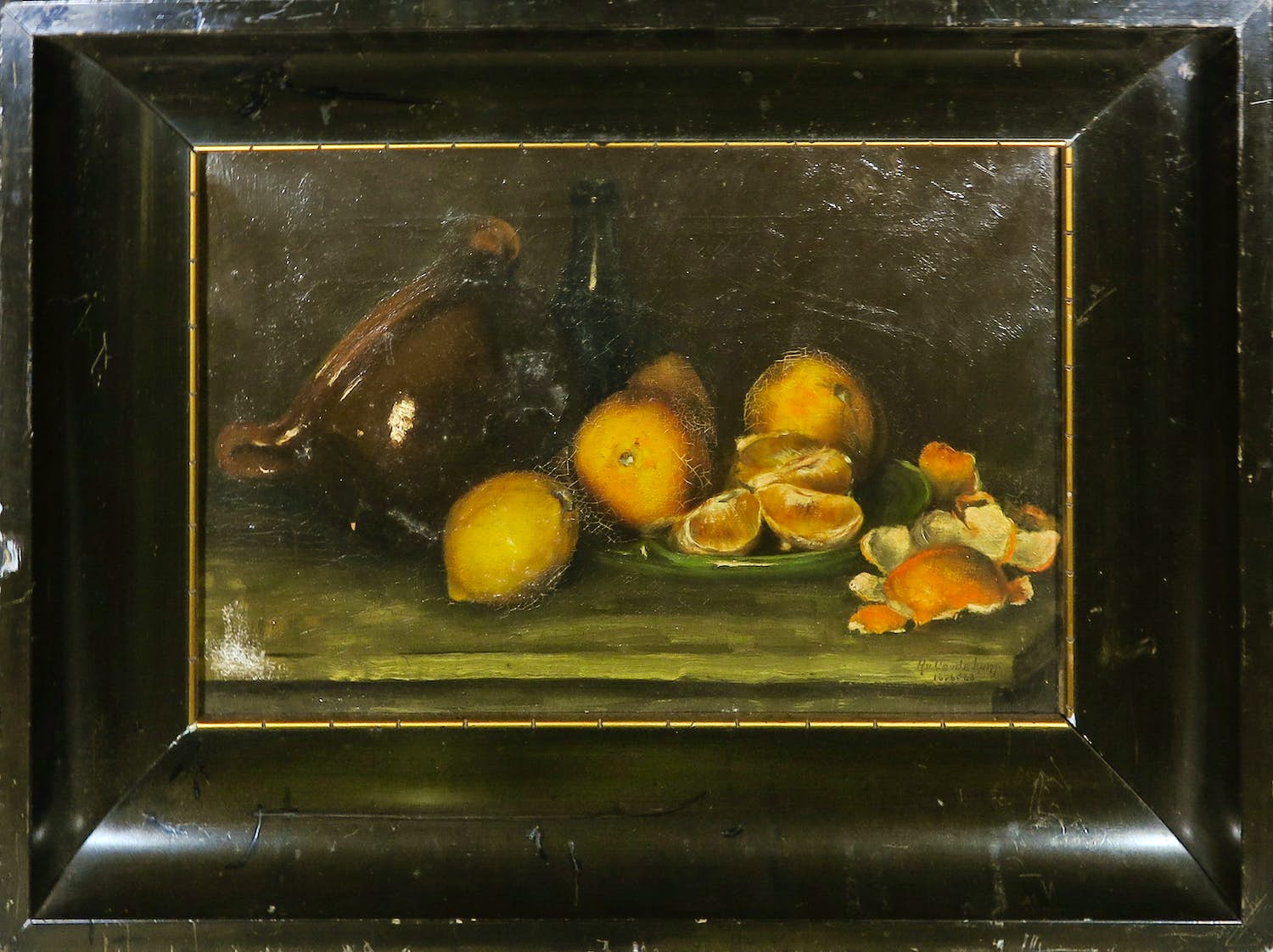 Niet of onleesbaar gesigneerd - Olieverf op doek, Stilleven met citrusvruchten - Ingelijst kopen? Bied vanaf 1!