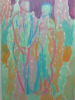 AcheterLuuk Scholten - DICHTBIJ - VERAF - PAAR / KLEURHOUTSNEDE / 76x57cm / SIG? Enchérissez de 25!