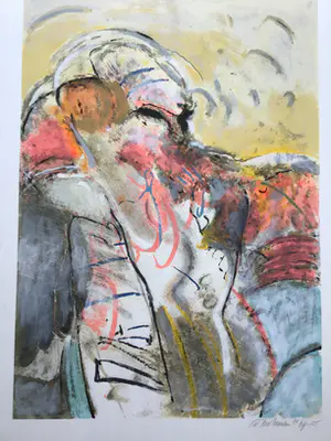 Kees van Bohemen - Zeldzame Litho, Omhelzing, gesigneerd en ingelijst kopen? Bied vanaf 75!