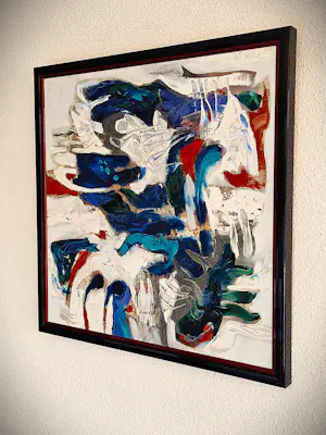 Ravindra Salve - Mumbai India - Zeer pasteus geschilderd olieverf op doek - abstract - gesign kopen? Bied vanaf 186!