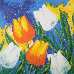 Roel Hofman - Zeefdruk, Tulpen III - Ingelijst (Groot) kopen? Bied vanaf 35!