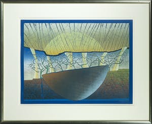 Antje Veldstra - Houtdruk, Oude bomen - Ingelijst kopen? Bied vanaf 50!