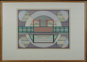 Ronald Rozendaal - Pentekening, De kleurengalerie nr. 7 - Ingelijst kopen? Bied vanaf 40!