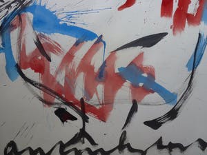 Anton Heyboer - De oer vogel kleurijke krachtige sierlijke schildering . kopen? Bied vanaf 375!