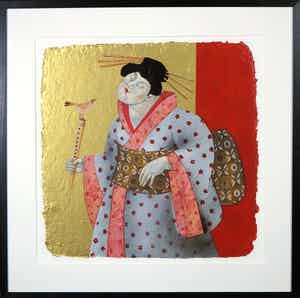 Ada Breedveld - Zeefdruk, Femmes Japonnais IV- Ingelijst verkocht voor € 50!