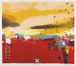 Theo Koster - Zeefdruk, Landscape II - Ingelijst kopen? Bied vanaf 50!