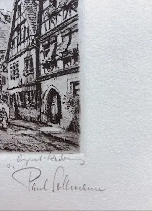 Paul Sollmann - Ets, Rothenburg o.d. Tauber,gesigneerd kopen? Bied vanaf 20!