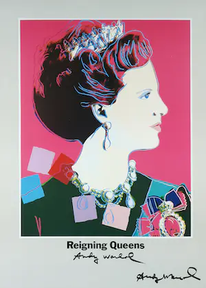 Andy Warhol - Gesigneerd affiche: Queen Margrethe II of Denmark - Reigning Queens kopen? Bied vanaf 1795!