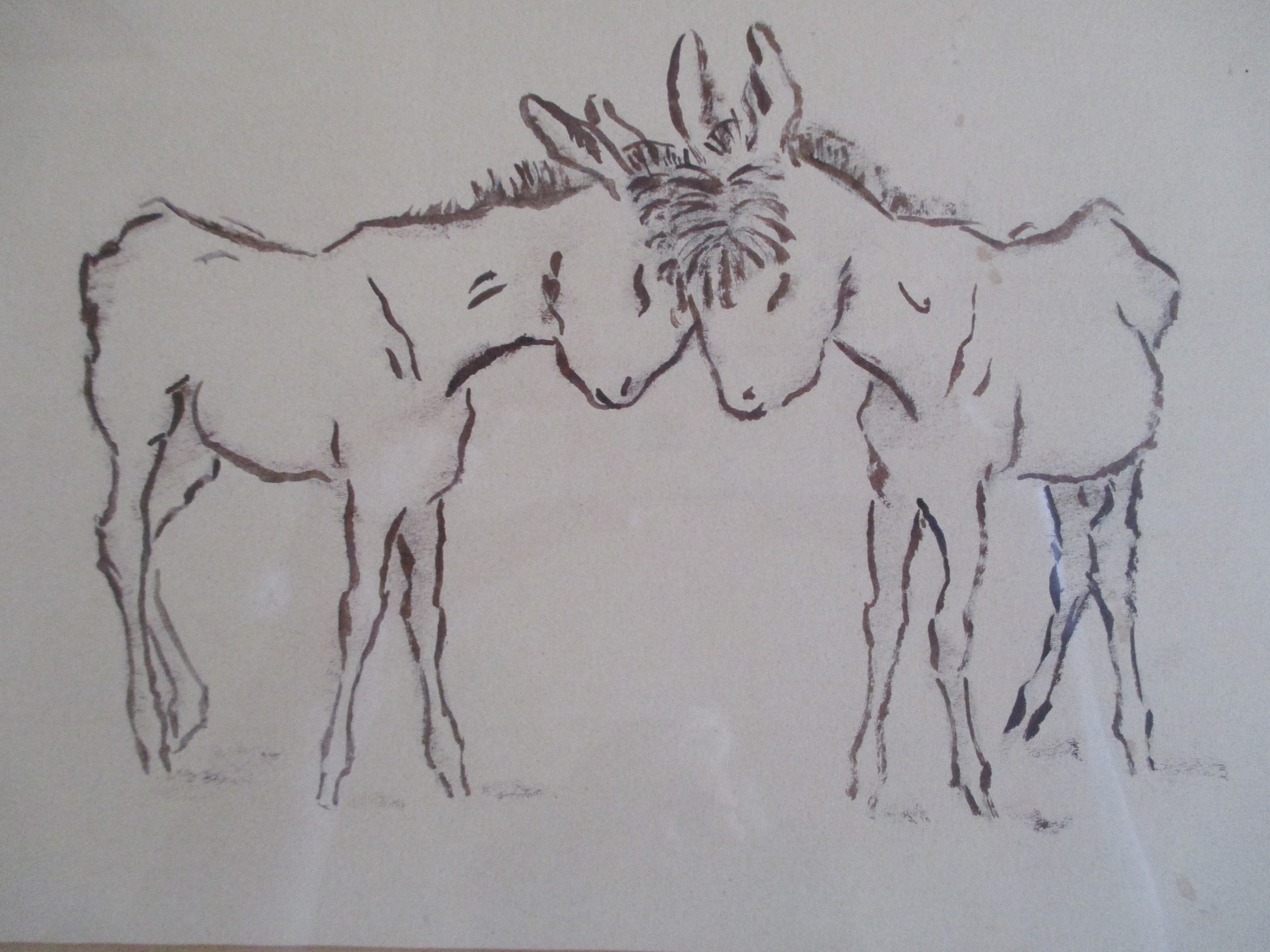 Niet of onleesbaar gesigneerd - Pentekening geitjes kopen? Bied vanaf 1!