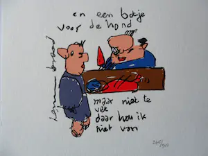 Herman Brood - Kleurenzeefdruk. Titel, En een botje voor de hond. kopen? Bied vanaf 50!