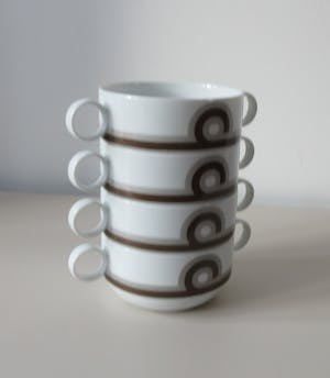 Wolf Karnagel - Vier porseleinen soepkommen servies Terra Compagna - Rosenthal Studio Linee kopen? Bied vanaf 24!