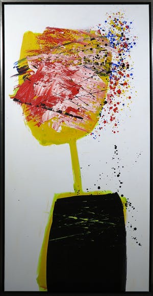 Arty Grimm - Olieverf op doek, Gele Tulp - Ingelijst (Zeer groot) kopen? Bied vanaf 400!