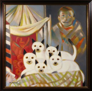 Marcel Cockx - Acryl op doek, Wij zijn de Siamese zusters - Ingelijst kopen? Bied vanaf 1!