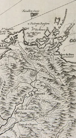 Isaac Tirion - Gravure, Kaart van de landengte van Panama kopen? Bied vanaf 40!