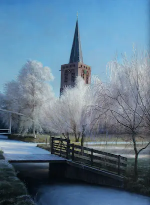 Wouter van Soest - olieverf op doek: winter Kortenhoef - 2009 (prachtige lijst!) kaufen? Bieten Sie von 1299!