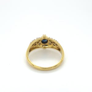 18kt gouden ring met saffier en diamant, maat 51/17, 4,02gr kopen? Bied vanaf 270!