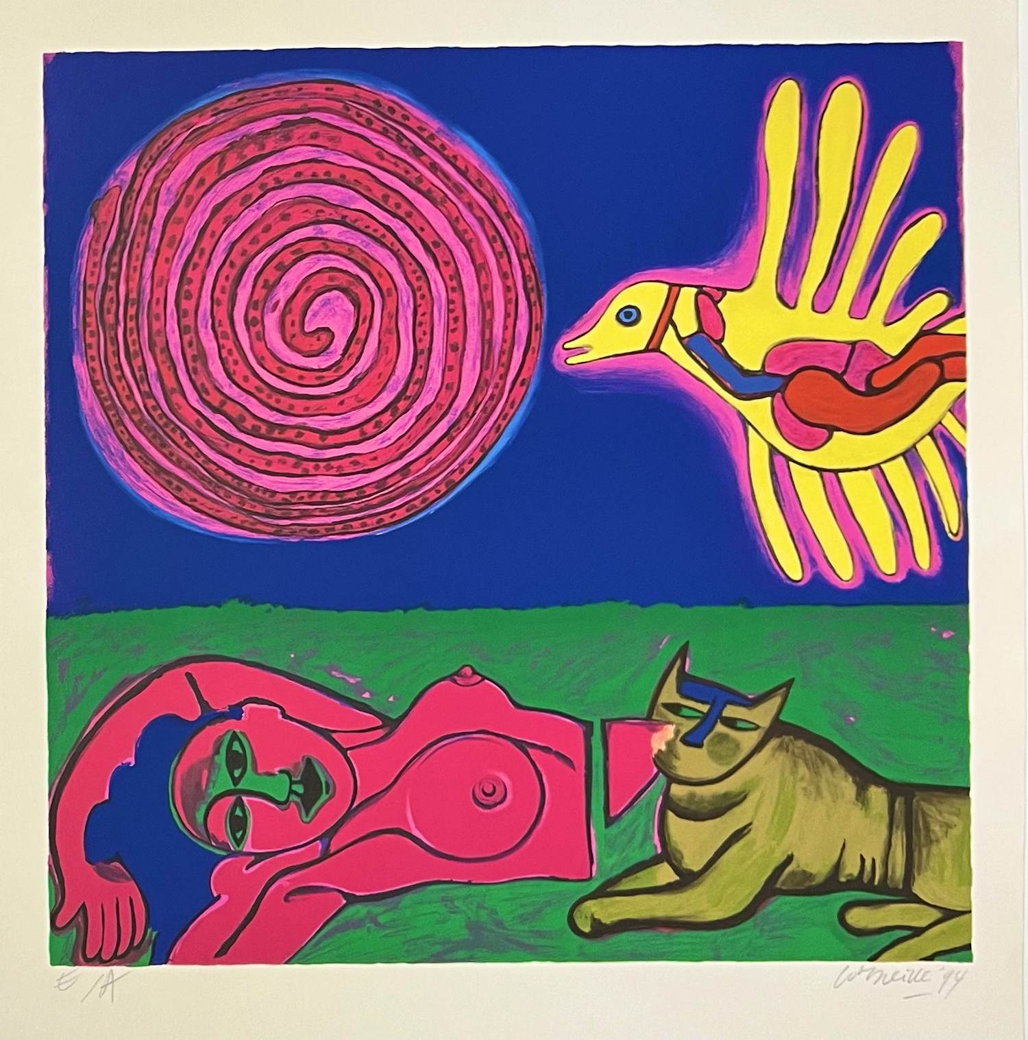 Buy Corneille - Grote litho Zonnevogel, 1994? Bid from 750!