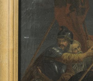 Niet of onleesbaar gesigneerd - Olieverf op doek, Christus aan het kruis - Ingelijst kopen? Bied vanaf 1!