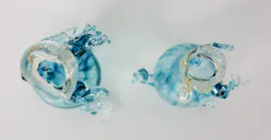 Yvon Trossèl - Twee glazen blauwe muisjes kopen? Bied vanaf 100!