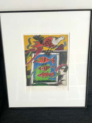 Corneille - Mooie kleurrijke zeefdruk uit 1996 verkocht voor € 225!