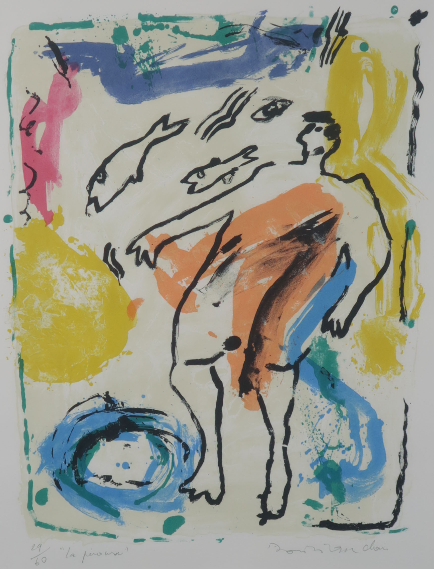 Dominique Chan - Zeefdruk, La ... - Ingelijst kopen? Bied vanaf 35!