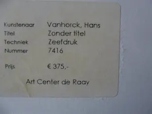 Hans Vanhorck - Zeefdruk, zonder titel kopen? Bied vanaf 35!
