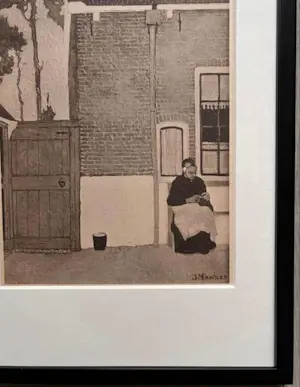 Jan Mankes - Originele Heliogravure Breiend Vrouwtje 1923 kopen? Bied vanaf 115!