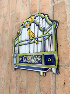 Koninklijke Tichelaar Makkum - Vogelkooi wandplaquette kopen? Bied vanaf 200!