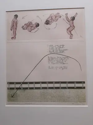 Helen van der Deen - Ets/Aquatint, Titel, " trampoline ". kopen? Bied vanaf 35!