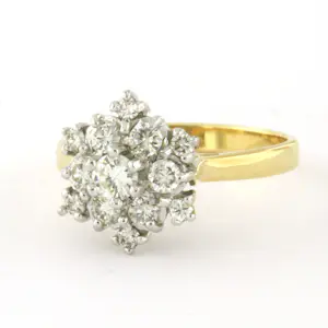 18k bicolour gouden ring met briljant geslepen diamant tot. 0.60ct – F/G - VS/SI kopen? Bied vanaf 760!