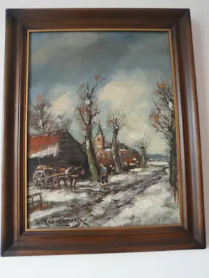 Hendrik Cornelis Kranenburg - Olieverf - Boer met kar aan landweg kopen? Bied vanaf 65!
