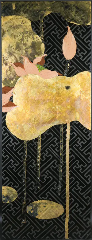 Niet of onleesbaar gesigneerd - Vier beschilderde decoratieve Chinese (lak)wandpanelen kopen? Bied vanaf 1!